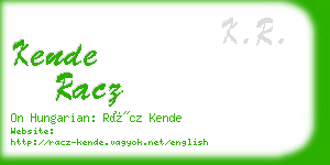 kende racz business card